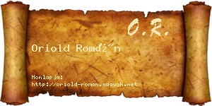 Oriold Román névjegykártya